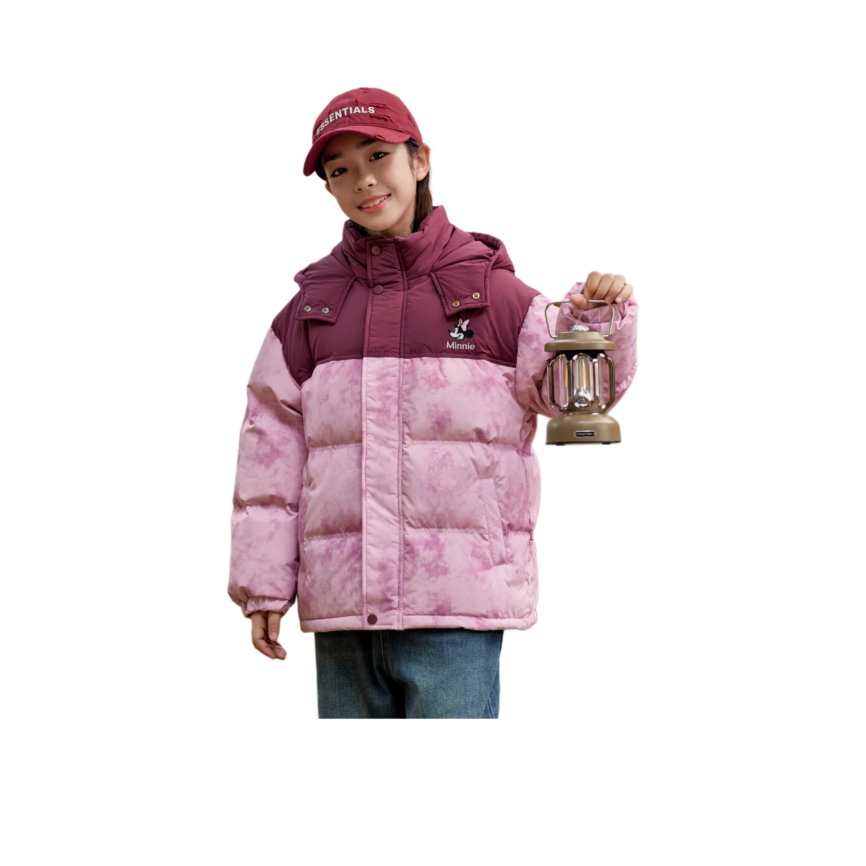 Disney Пуховик Розовый Красный Детский