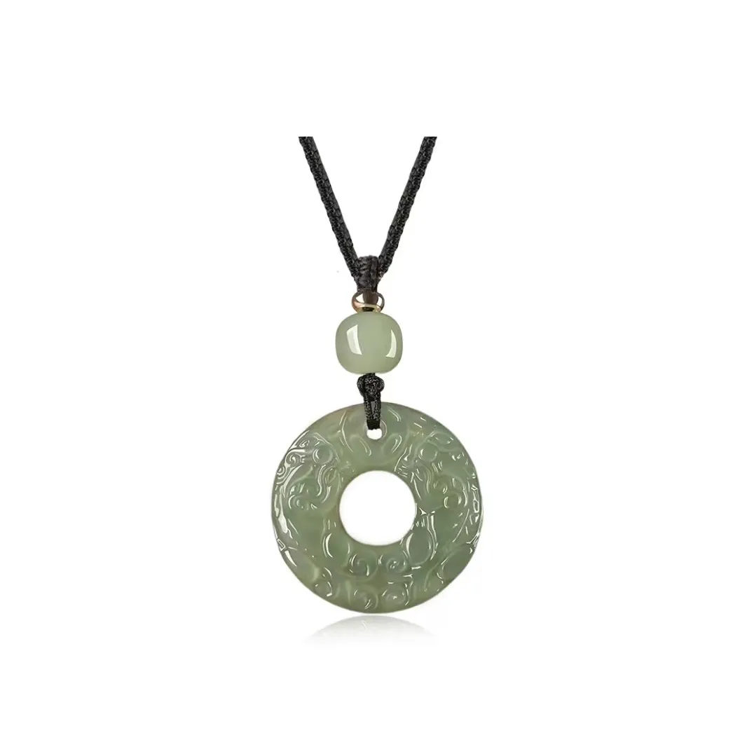 BYTHERE Hetian Jade Necklace Pendant, Gift For Boyfriend, Advanced Box Green Jade Unisex