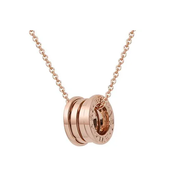 BVLGARI B.Zero1 Series 18K Rose Gold Spring Necklaces Unisex Rose Gold