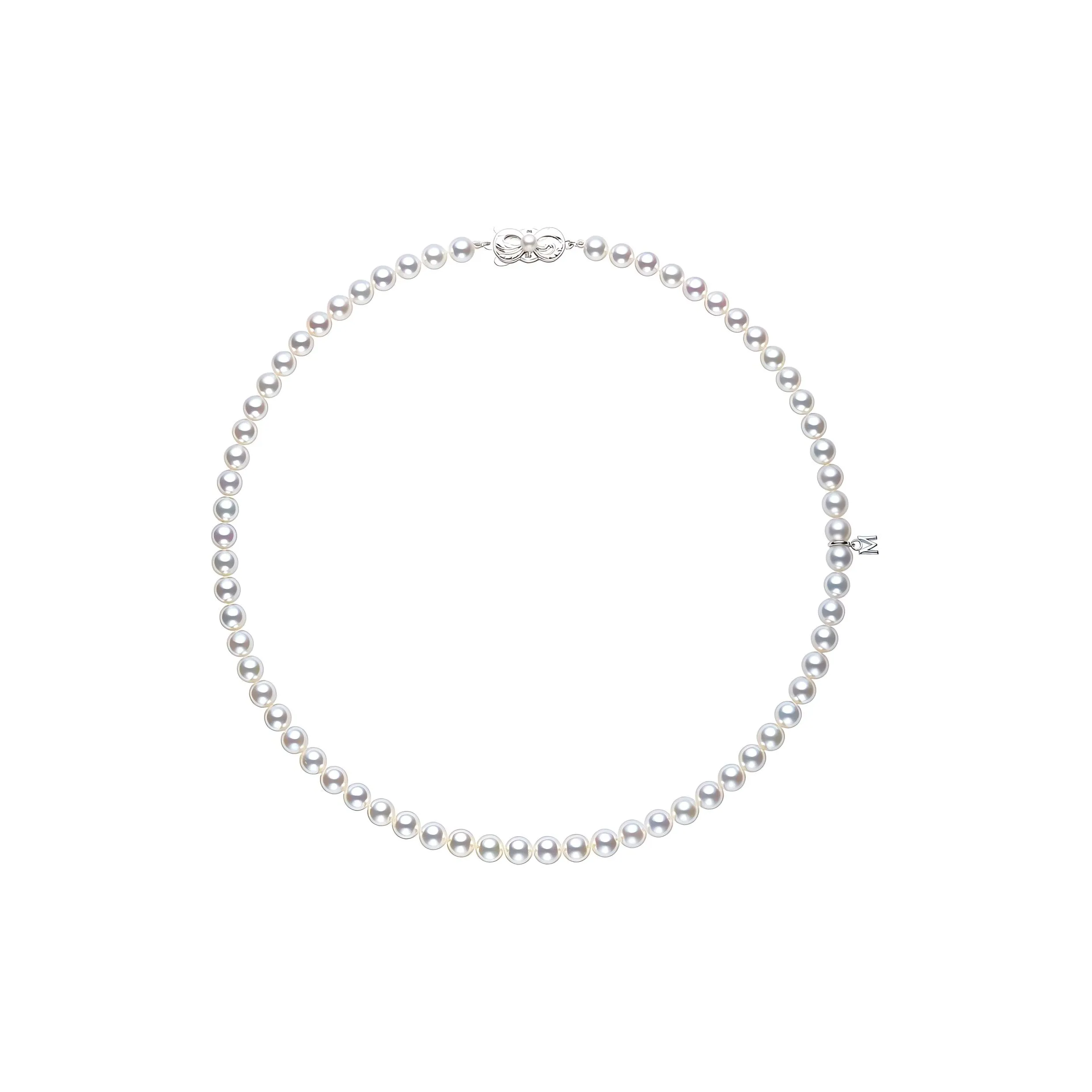 MIKIMOTO 18K White Gold Necklaces Unisex White