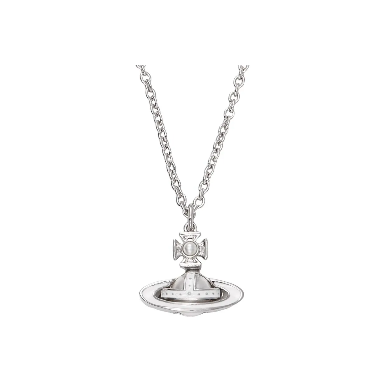 Vivienne Westwood Brass Necklaces Women's Silver/White Porcelain