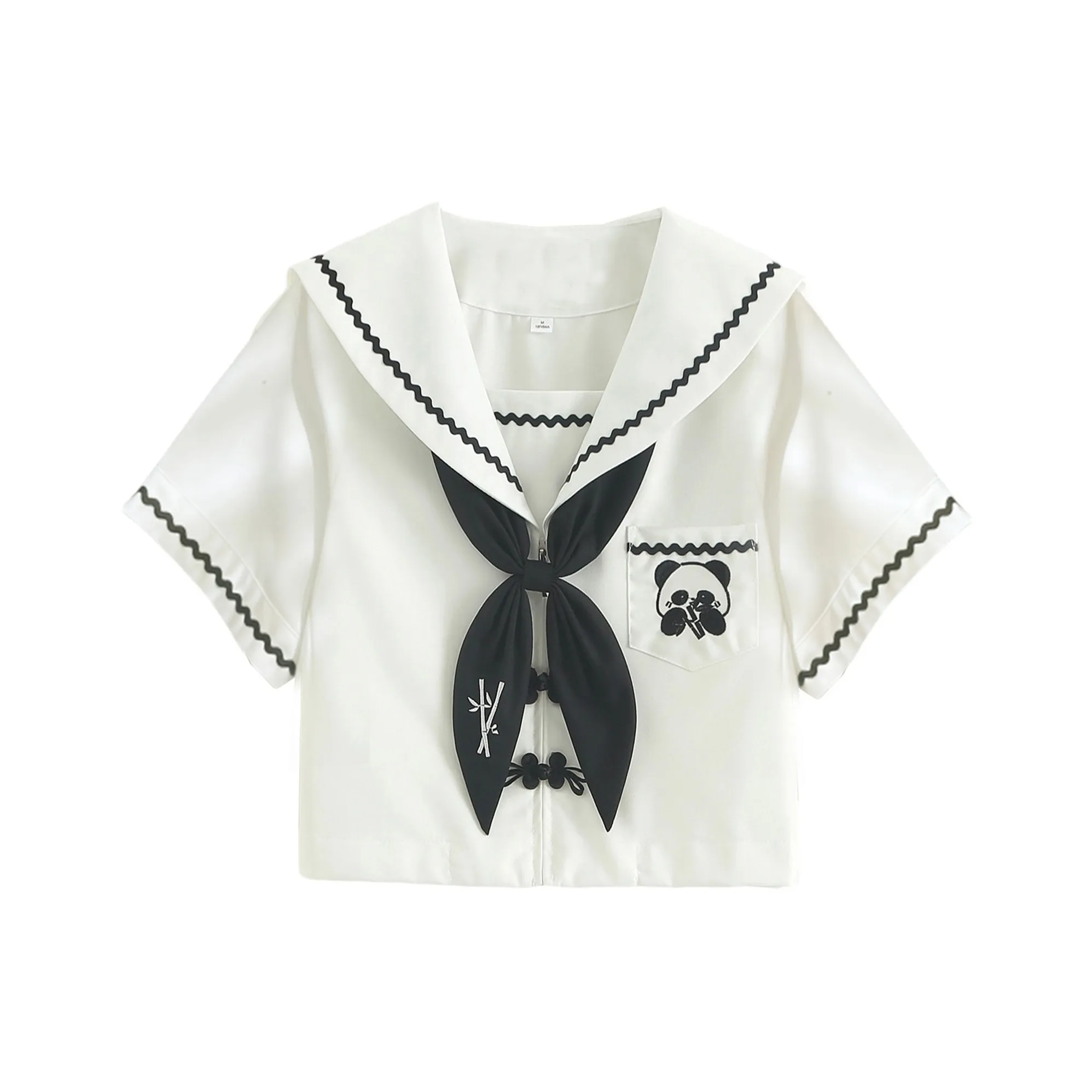 Luohua Candy Tuantuan Медвежонок Короткий Sleeved Одиночная пара + Золотая рыбка Узел Женская униформа