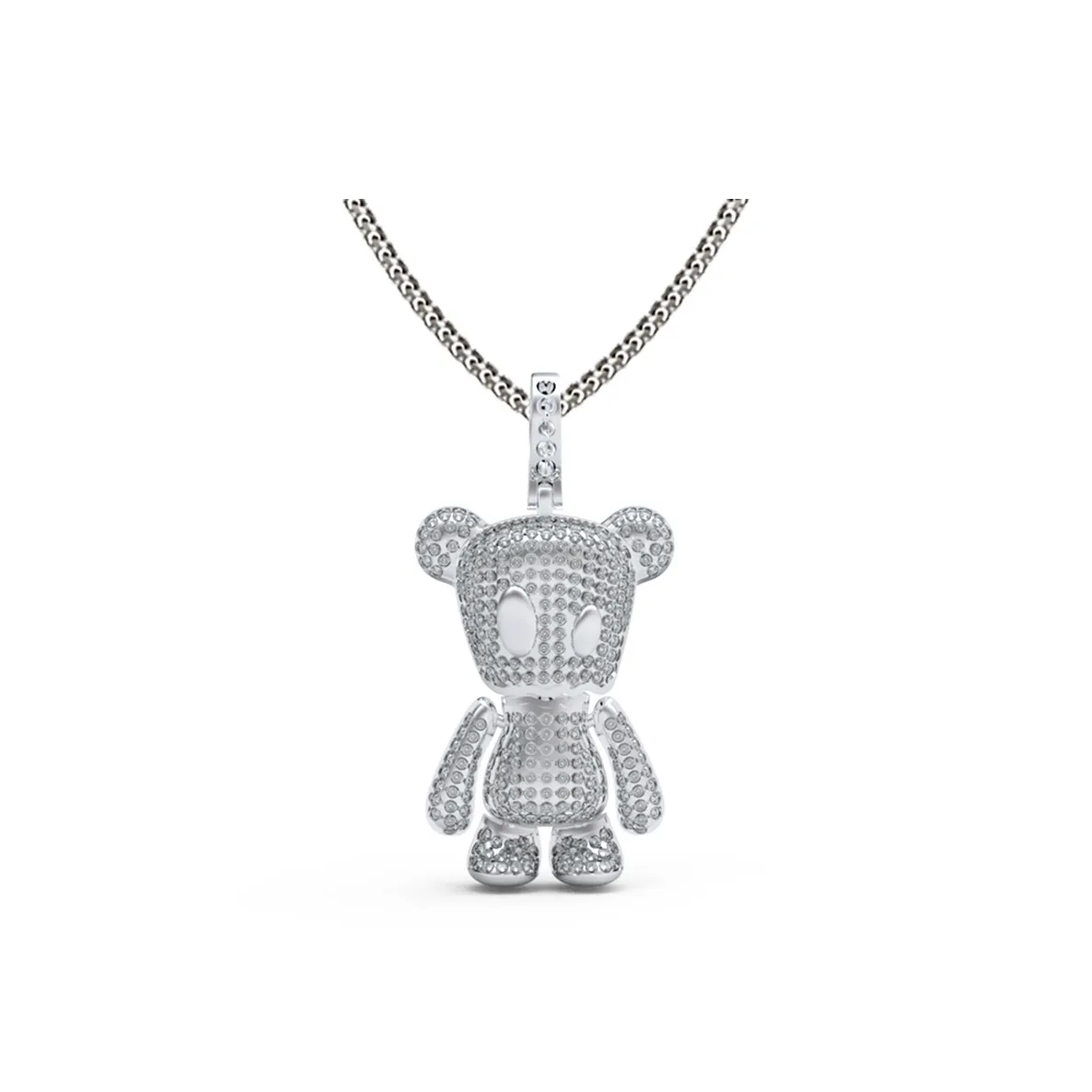 LIBALU Подвеска с полностью украшенным горным хрусталем Медведь Цепочка для свитера Унисекс
