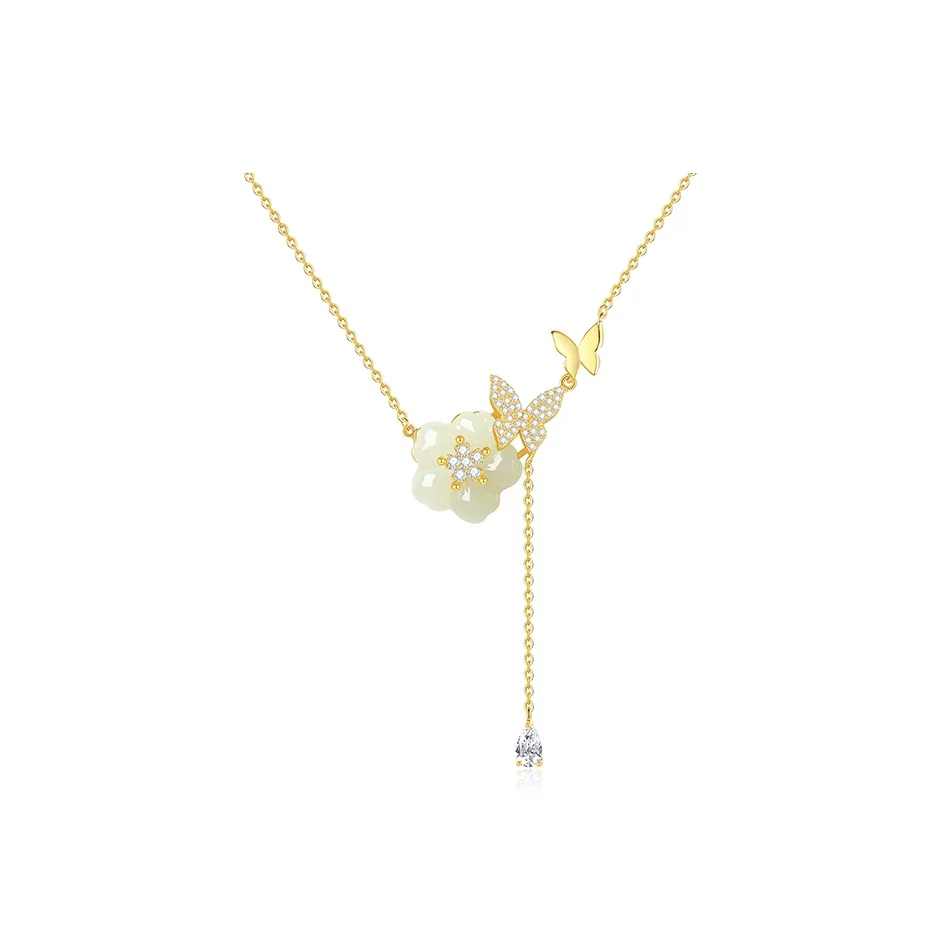 NAME.S Hetian Jade Necklaces Pale Greenish White Jade Women's