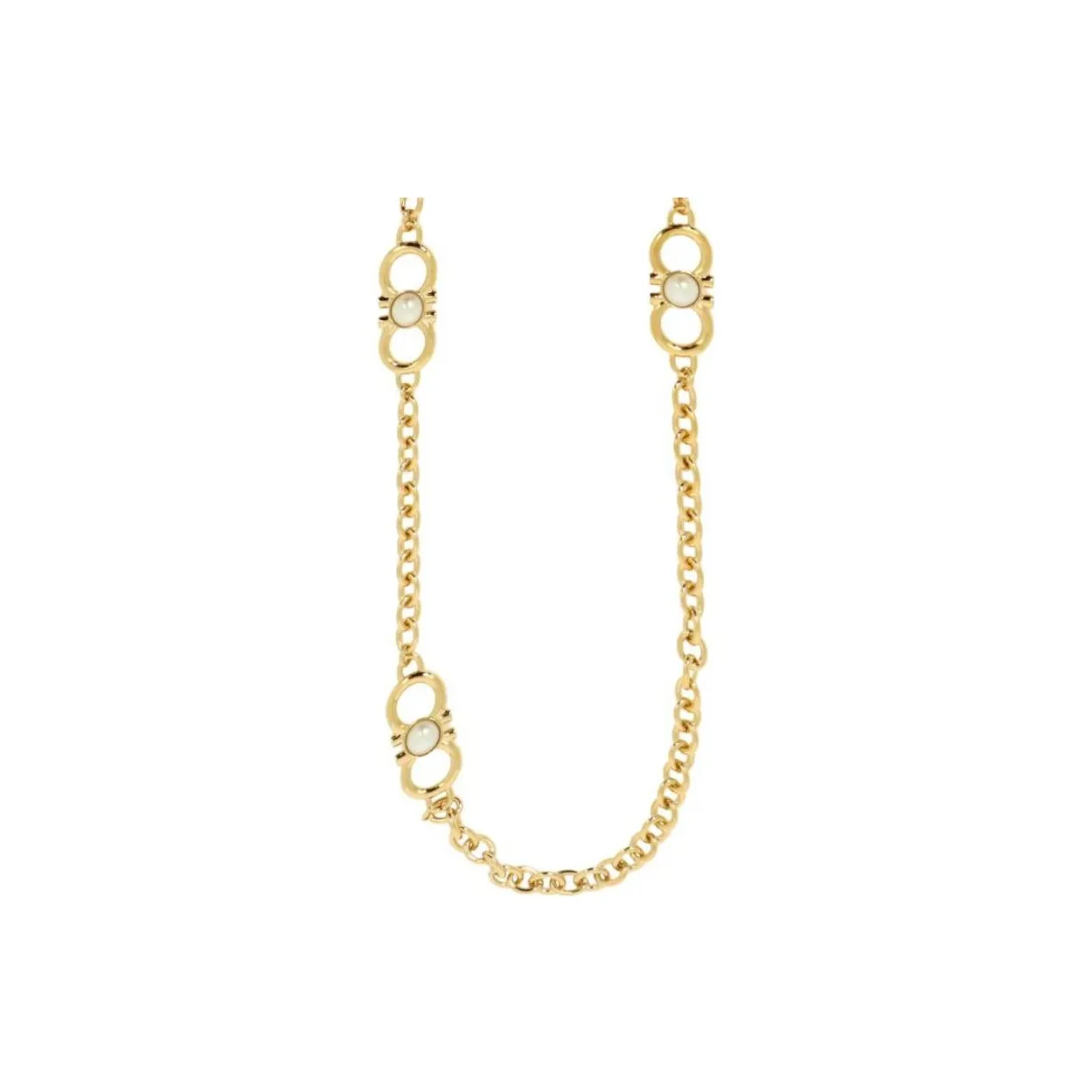 Ferragamo Gancini & Pearl Chain link Necklace