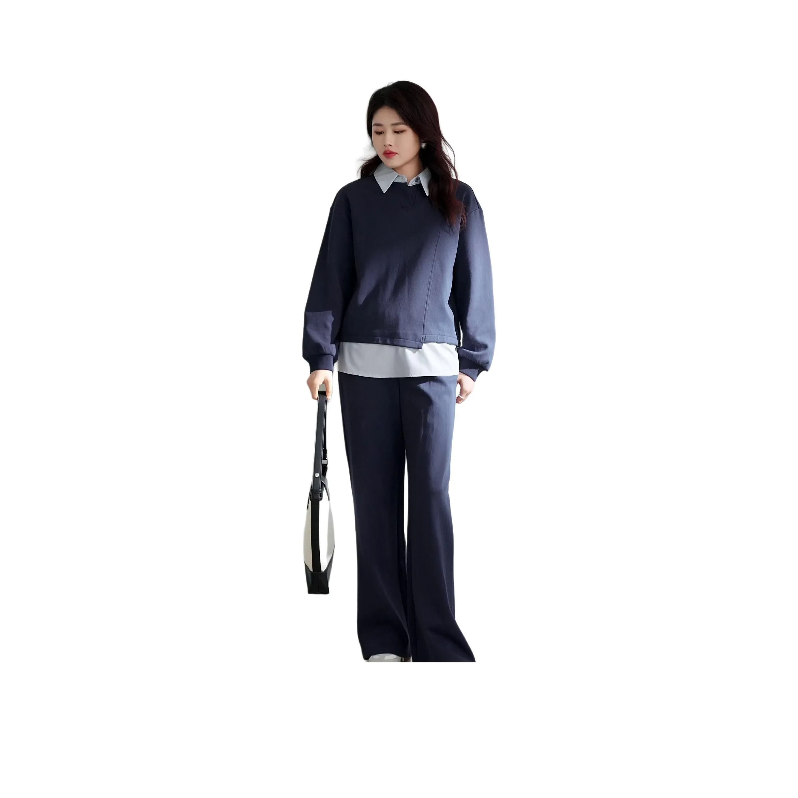 IHIMI Casual Suit Women's Navy Blue