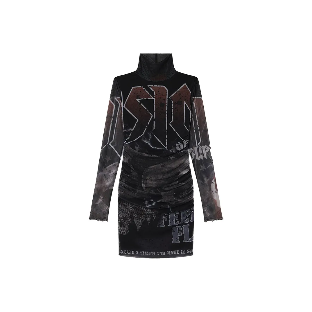 Vision Of Super | VOS MID Длина Модный Сексуальный Длинный рукав Платье Женские