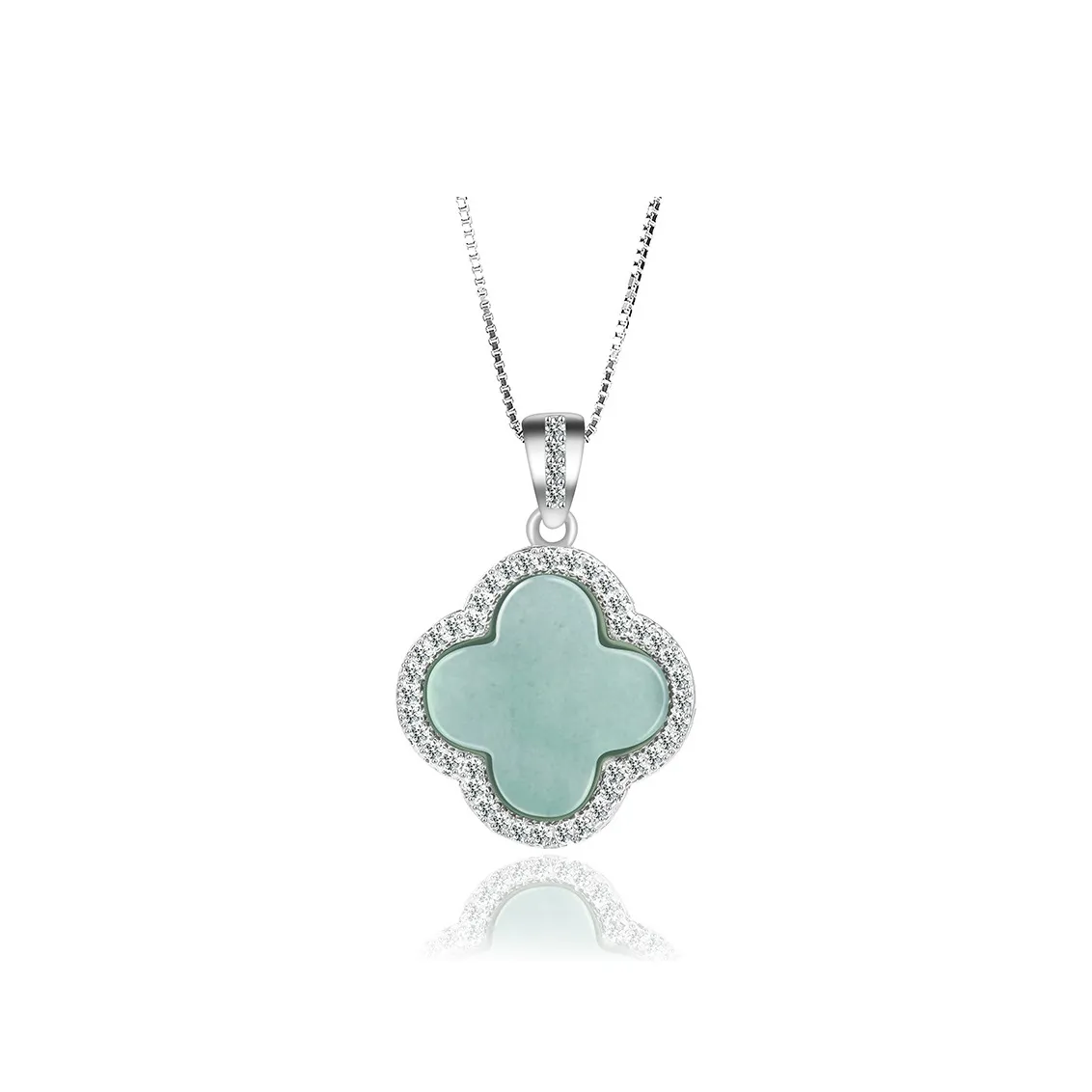 Long Fu Glutinous Jade Jadeite 925 Sterling Silver Necklace Perfect For Valentine's Day And Good Luck Accessory Women's