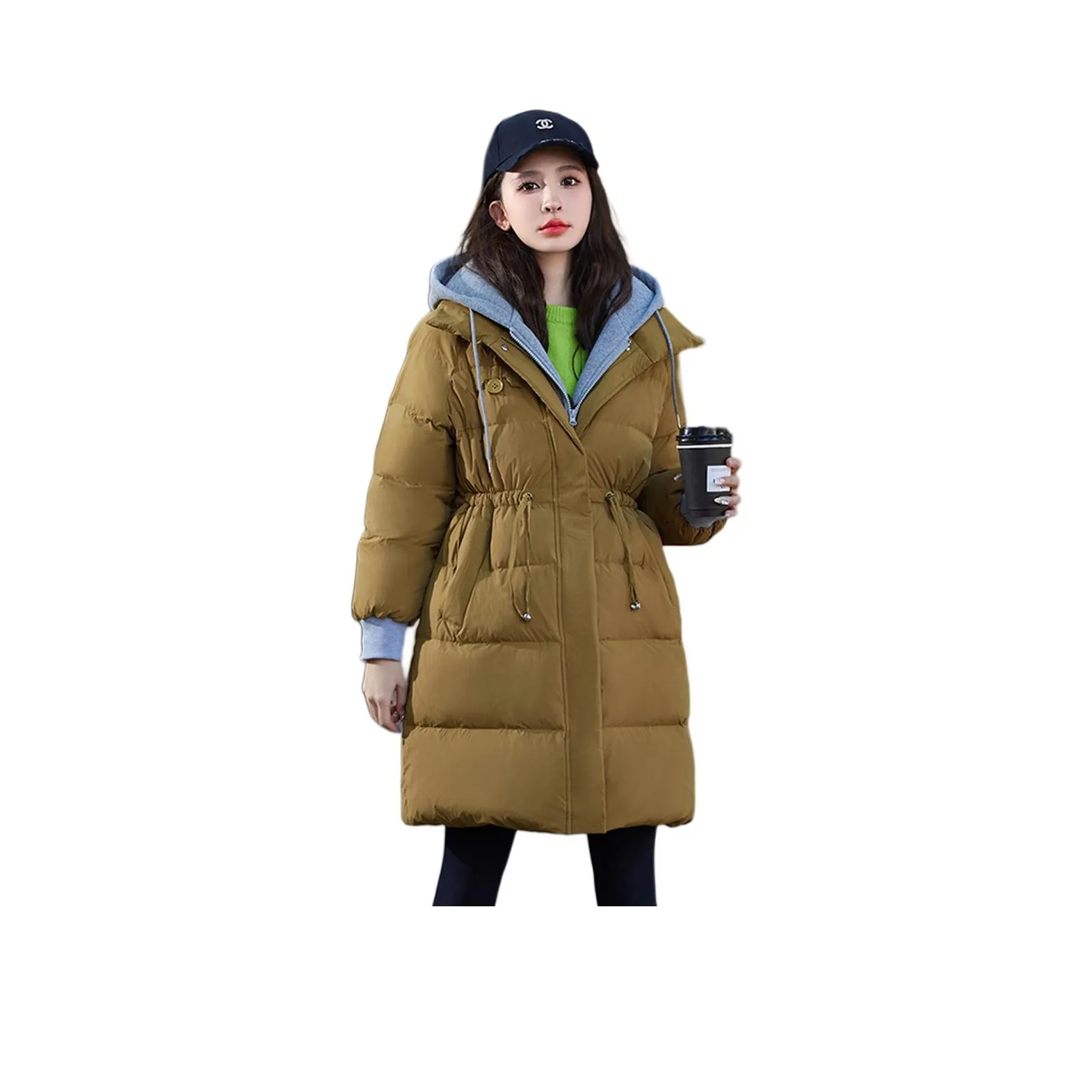 YAYA Пуховик Женские Горчичный Желтый