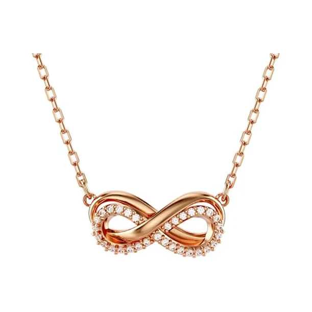 Swarovski Кубический цирконий Искусственный кристалл Покрытие розовым золотом Ожерелье Женское Розовое золото