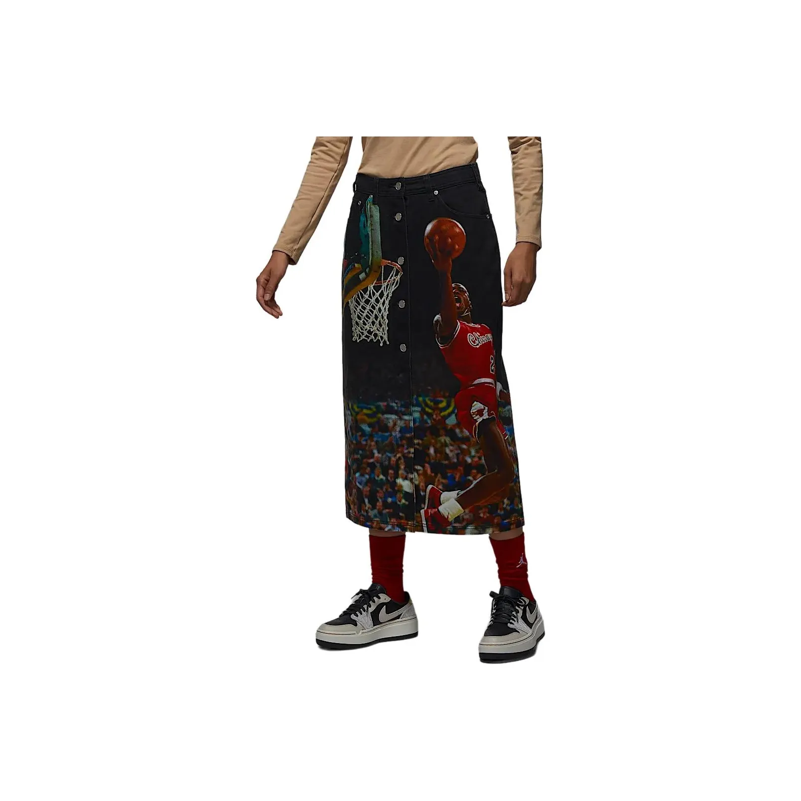 Jordan Air Casual Long Skirts Women's Black
