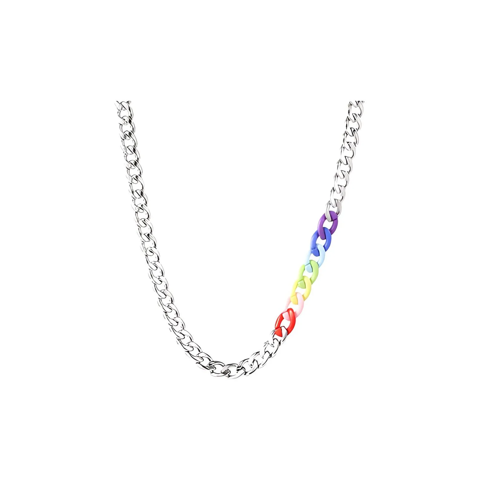 CMFY Титановая сталь Ожерелье Серебристый + коробка Унисекс