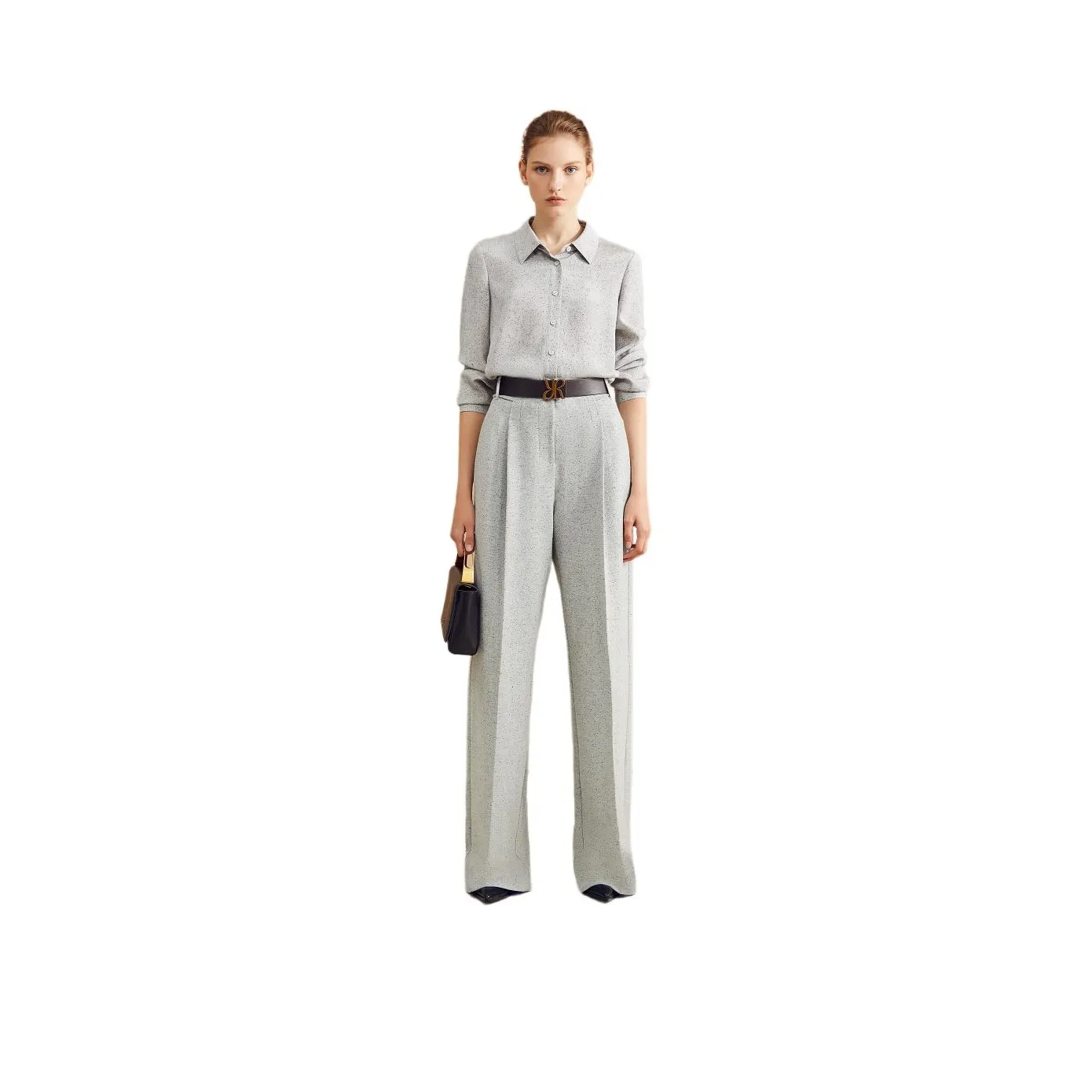 Yiner Повседневные брюки женские светло-серебристо-серый