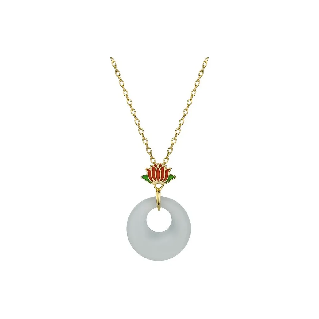 Royal Heaven's Choice Hetian Jade Necklaces Pale Greenish White Jade Unisex