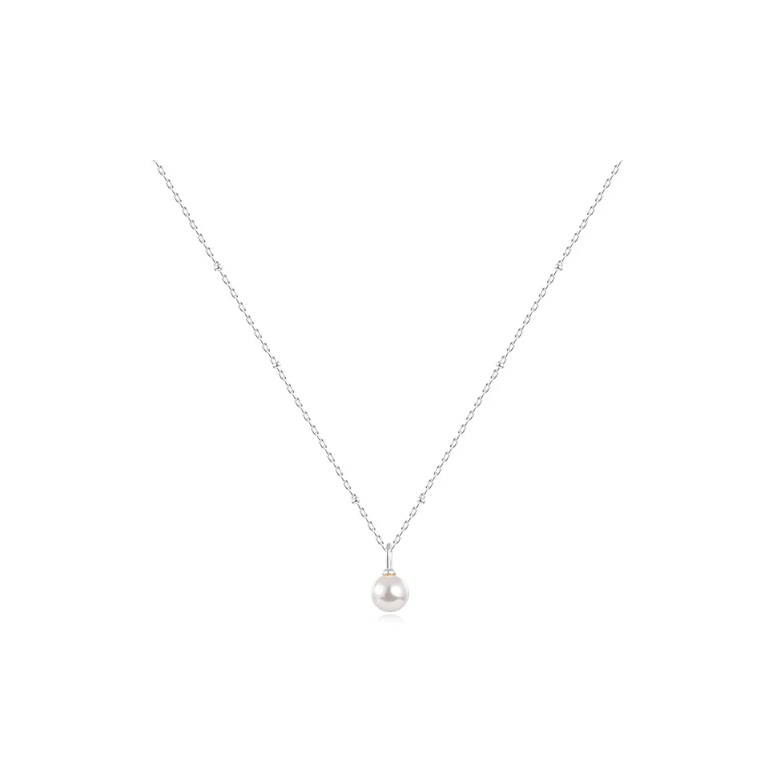 Silver Trim Faux Pearl Necklaces Women's