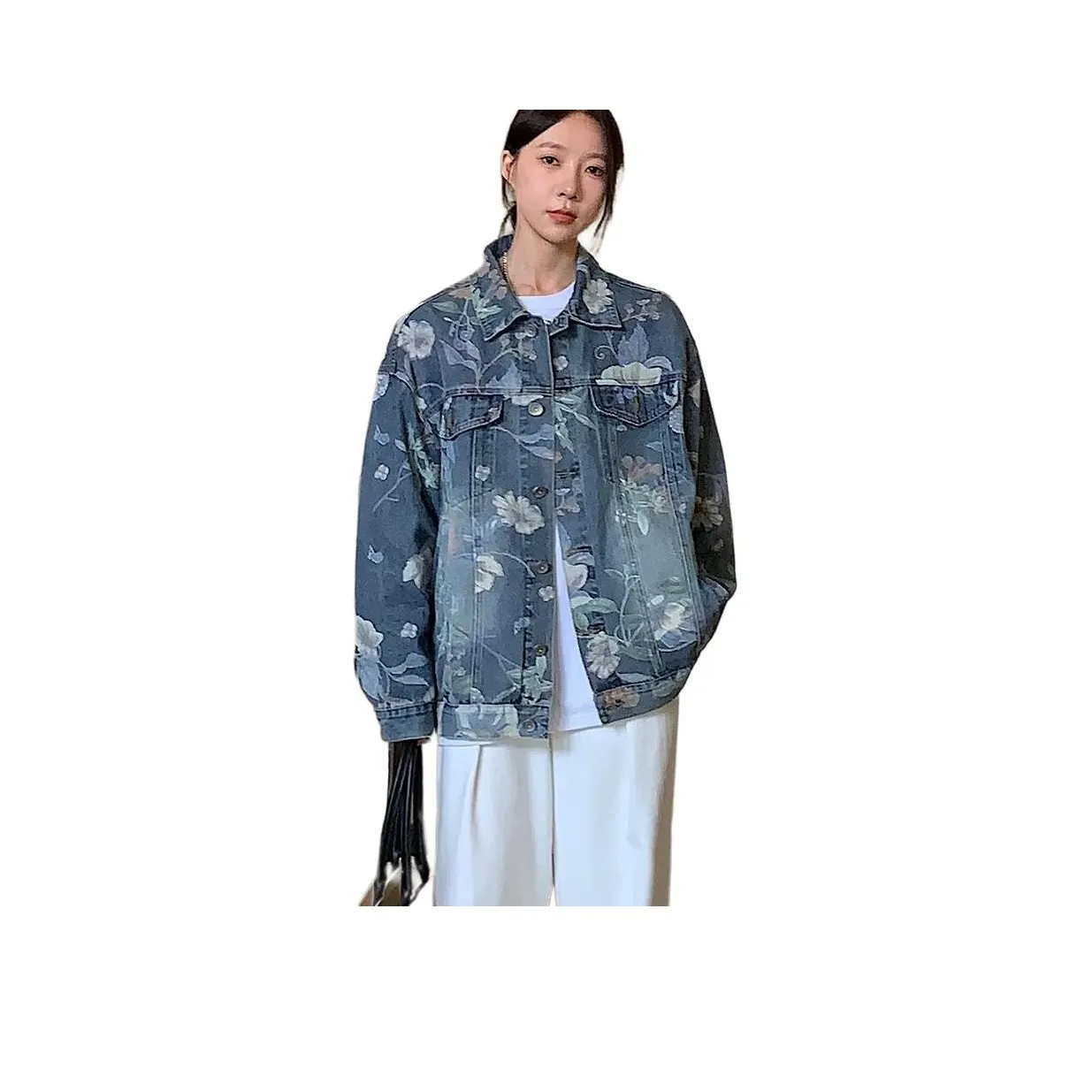 DanerWang Denim Jacket Women's Blue