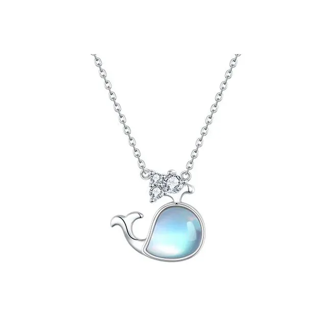 GRACE GIRL 925 Sterling Silver Moonstone Necklaces Women's
