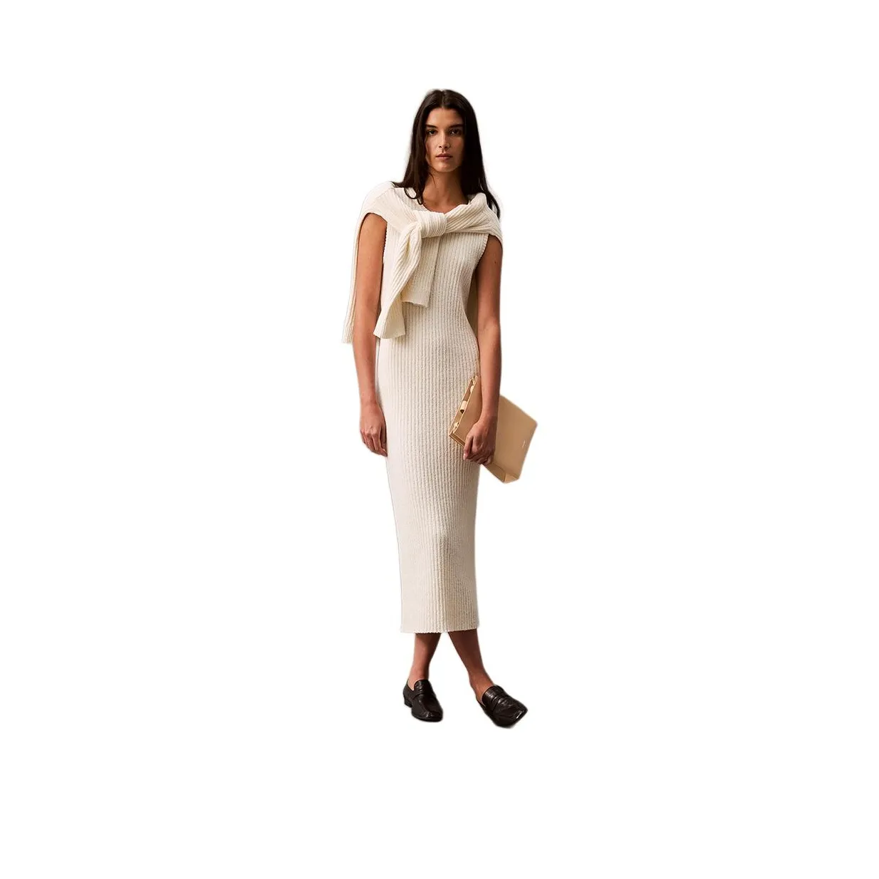 CALVIN KLEIN Sleeveless Dress Women's Cow Ivory