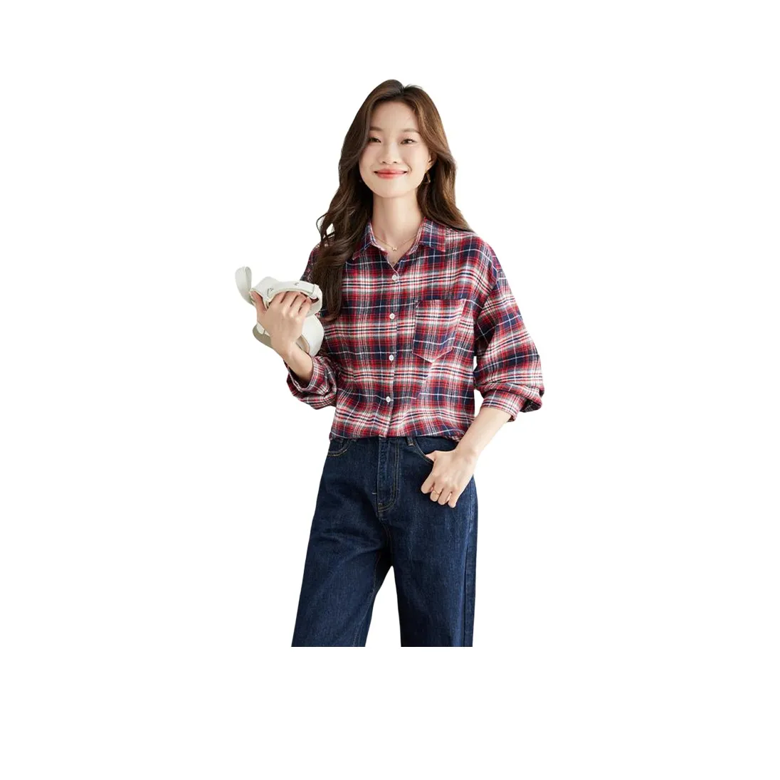 La Chapelle Рубашка Женская Красная Клетка