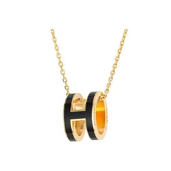 HERMES POP H Collection Alloy Necklaces Women's Gold Chain