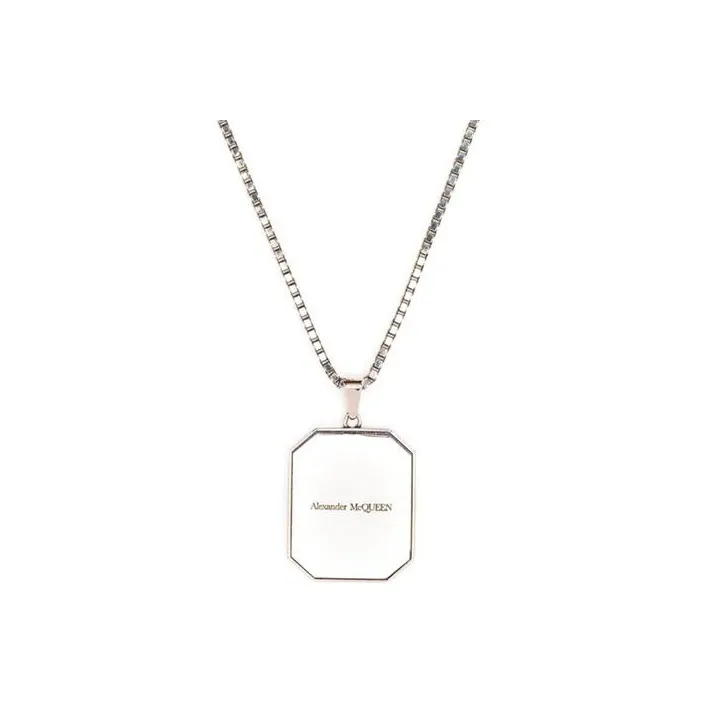 Alexander McQueen Logo Engraved Plaque Necklace