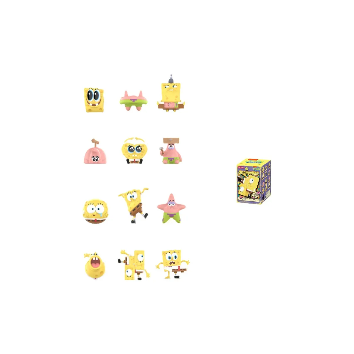 POP MART SpongeBob Quirky Коллекция Фигурка Слепые коробки Один Mystery Коробка Целая коробка 12 шт