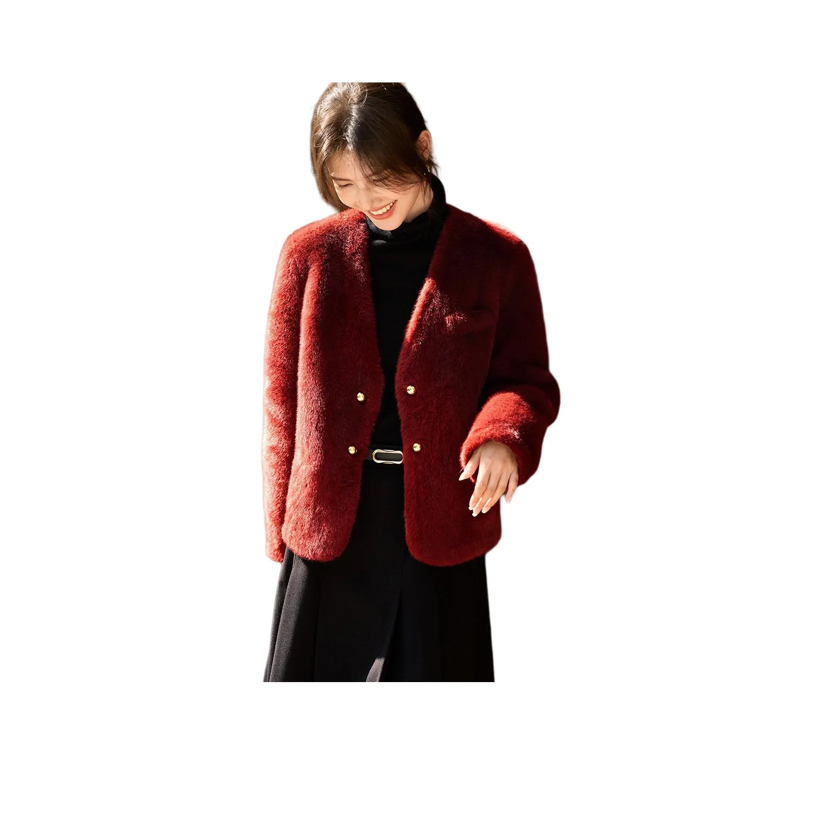 XWI Velvet Feel Пальто Женское Red