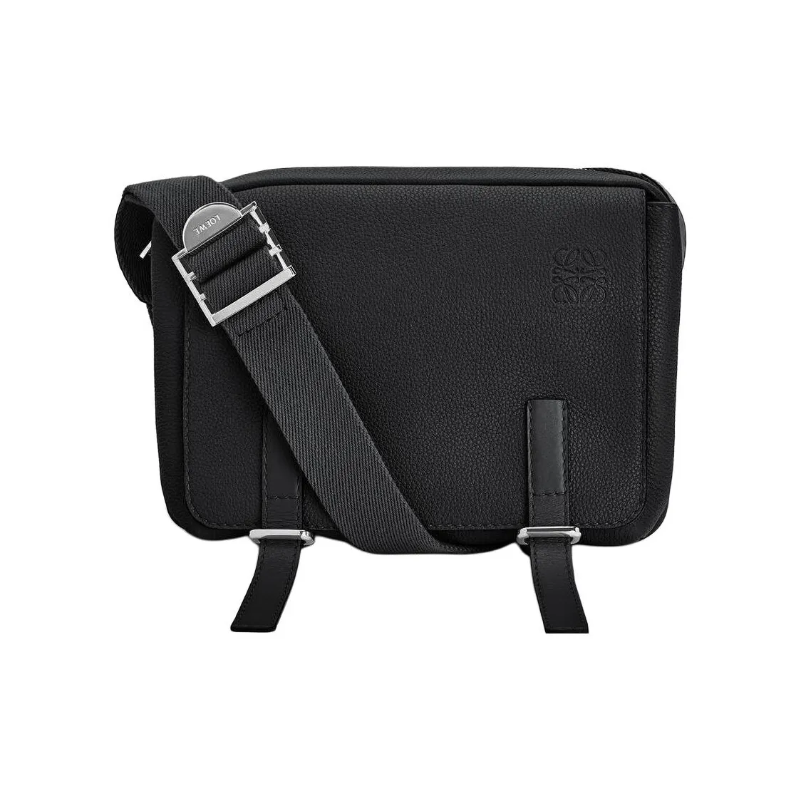 LOEWE Military Messenger Bag In Soft Grained Calfskin Xs Black