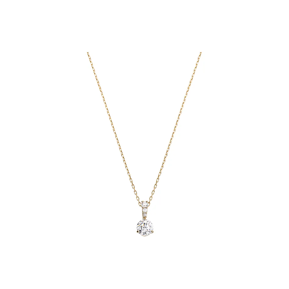 Swarovski Solitaire Gold Plated Necklaces Women's Gold