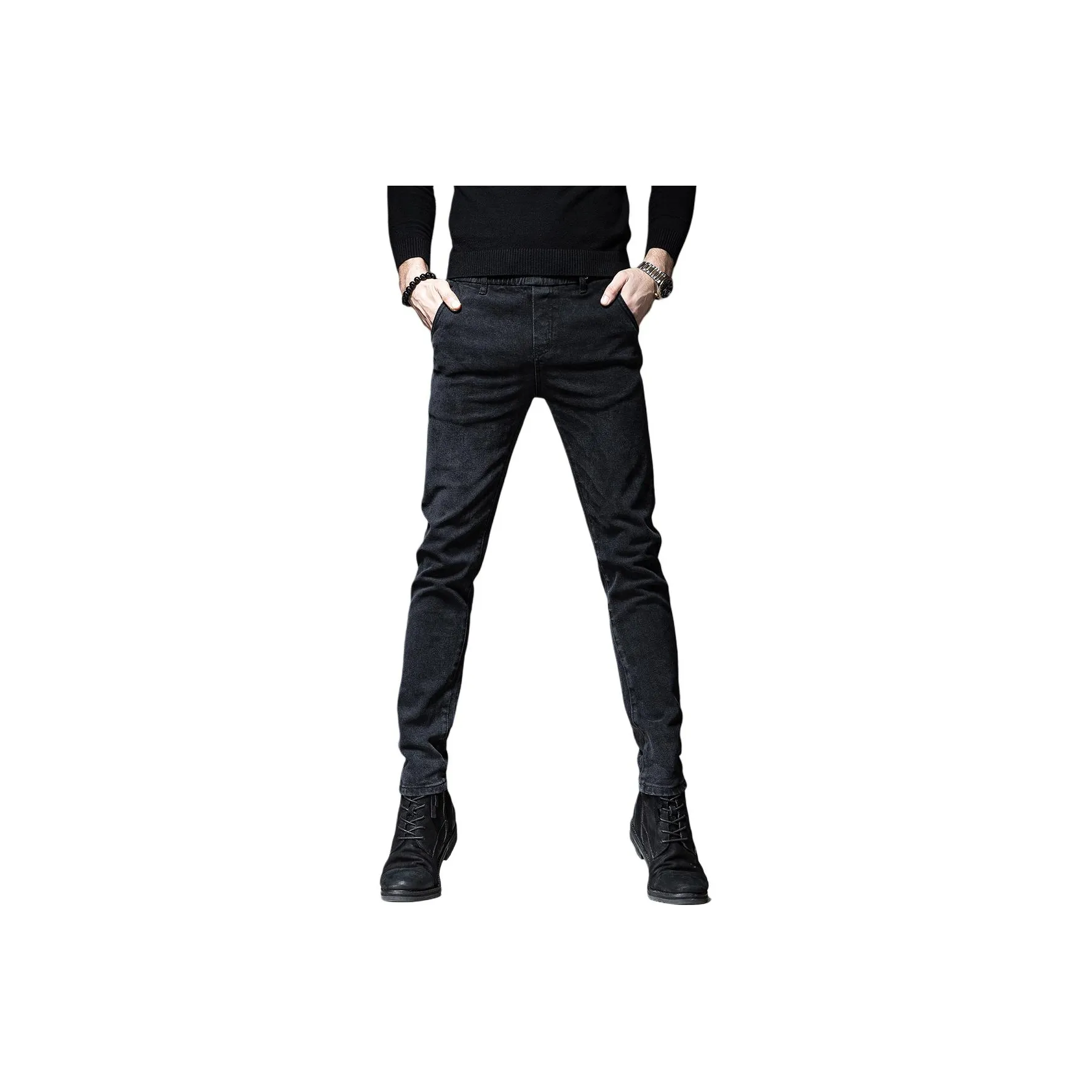 VUAS Лето Джинсы Slim Fit С подворотом Унисекс