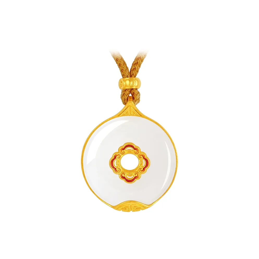 CHOW TAI SENG Hetian Jade Necklaces White Jade Men's