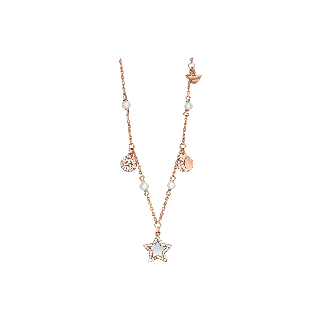 EMPORIO ARMANI Латунь Пресноводный жемчуг Жемчужная раковина Ожерелья Женские Розовое золото