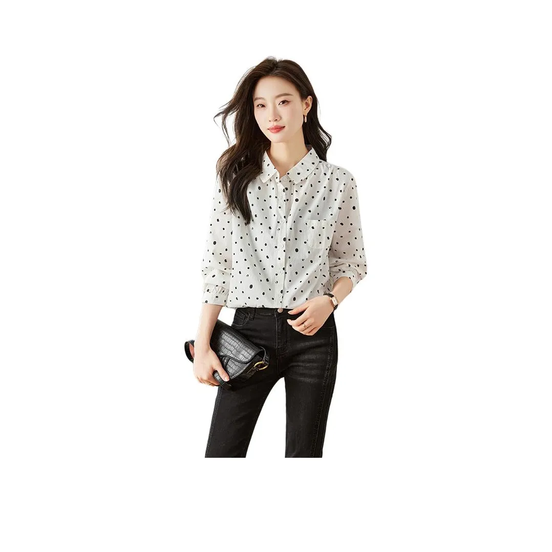 La Chapelle Рубашка Женская Белая в Горох