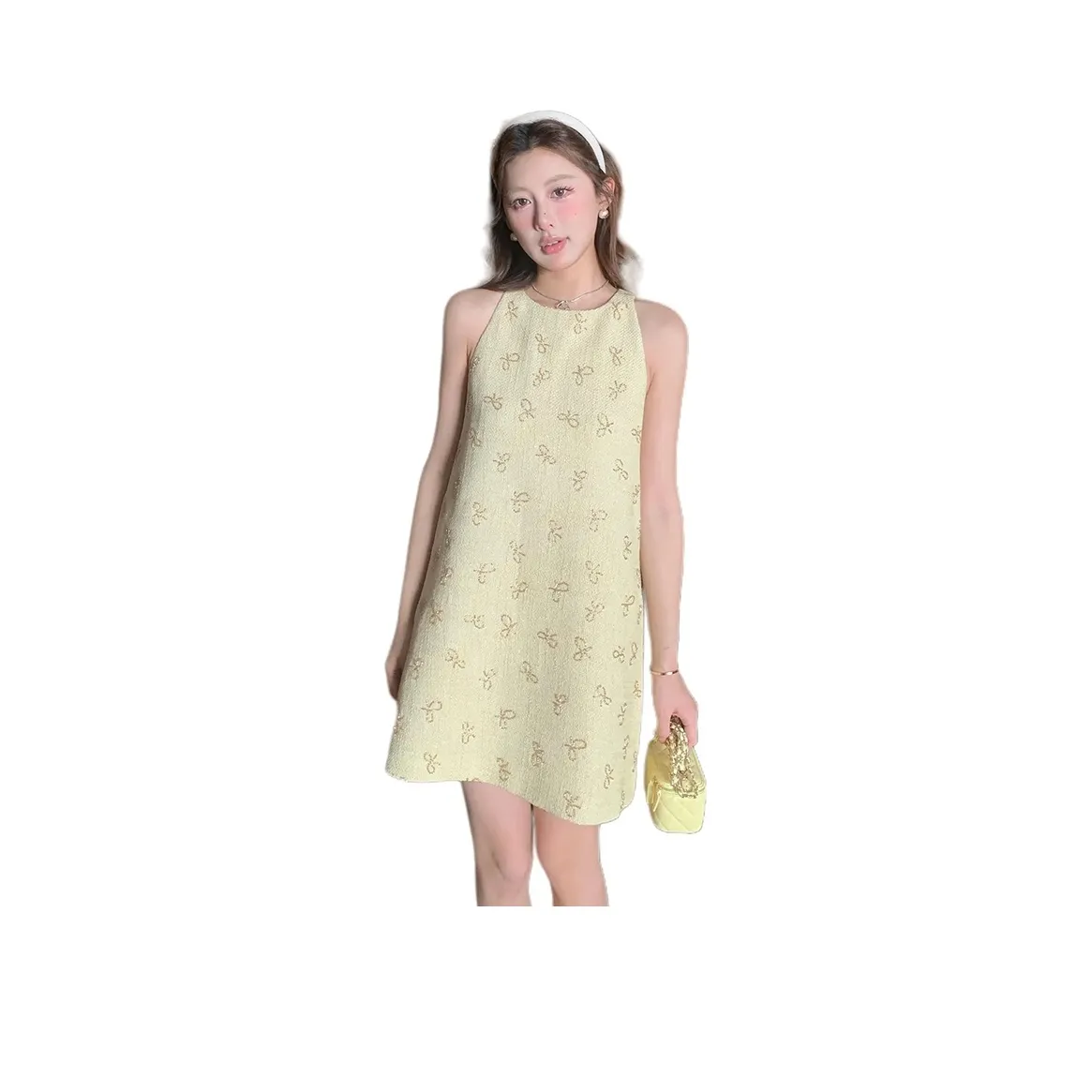 COHX Желтые Женские Платья без рукавов