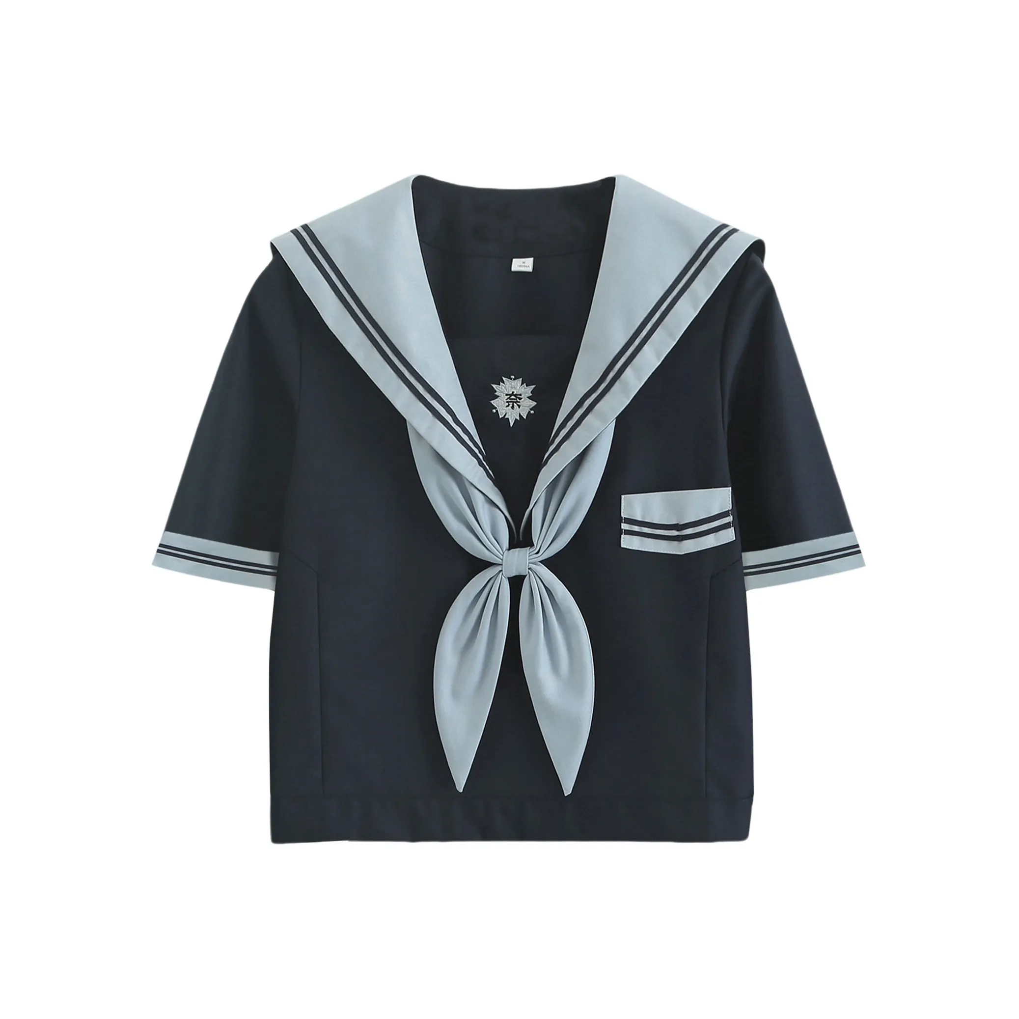 Luohua Candy Nara Вишня Синий Короткий рукав Одиночная пара + Золотая рыбка Узел Женская униформа