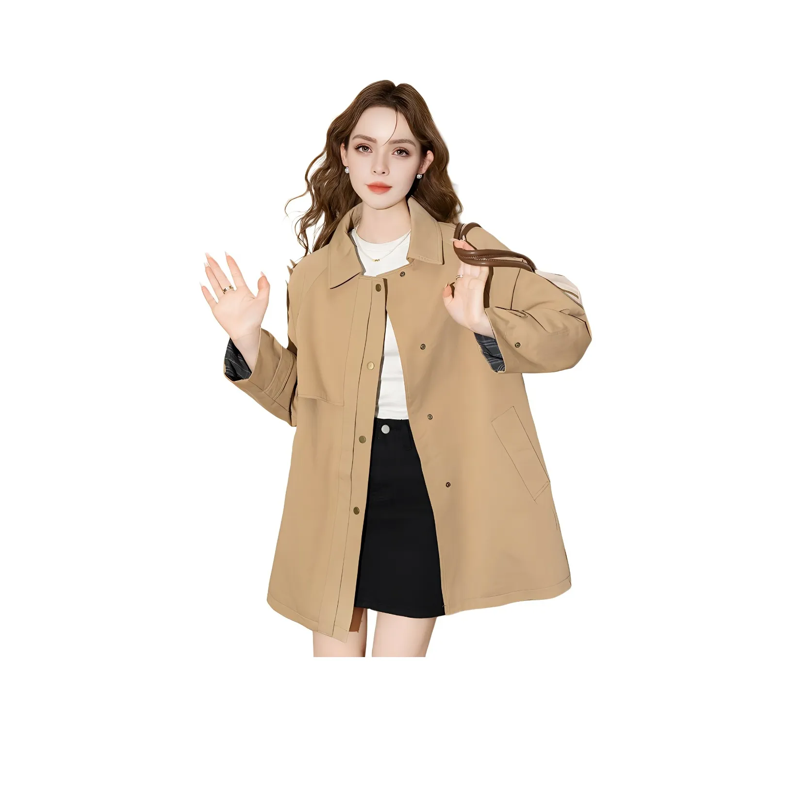 FAWENXIANGZI Хлопковый пуховик женский цвет хаки