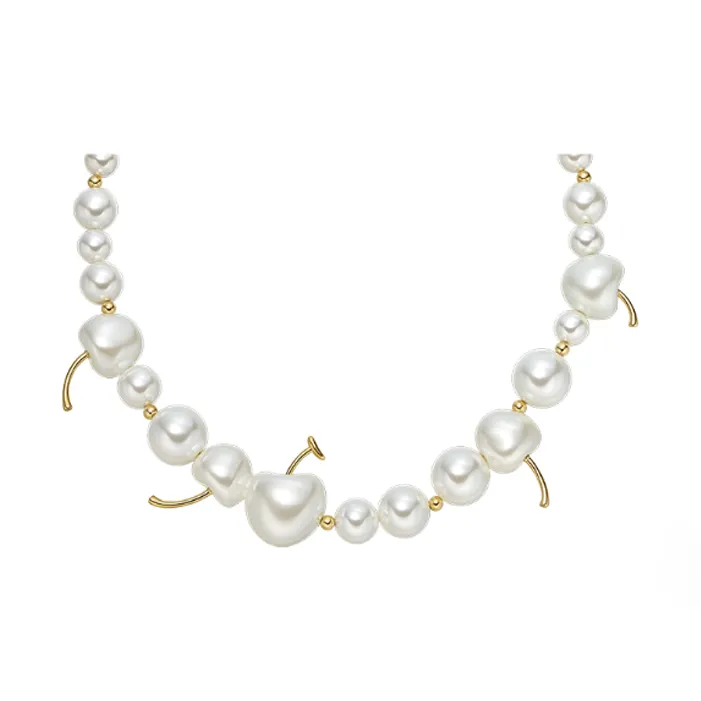 HEFANG Tableware 925 Sterling Silver Cream Cherry Necklace Women's