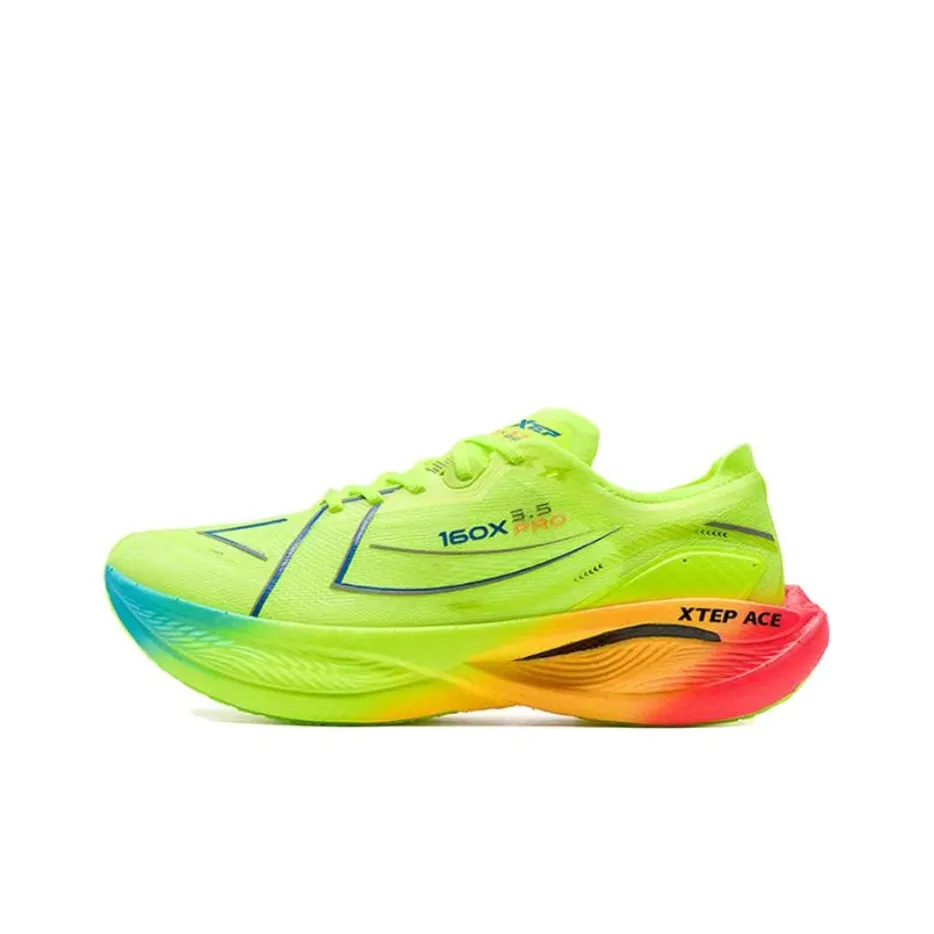 XTEP 260X 2,0 Амортизаторы Отскок Низкий Топ Карбоновая плита Сверхкритический Марафон Беговые кроссовки Мужской Новый Неоновый зеленый