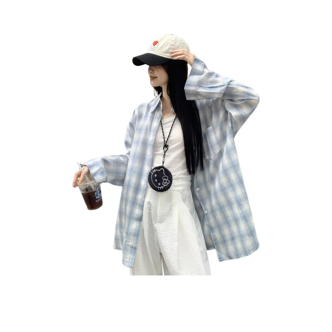 SHUHAOBAI Синий Женская Рубашка