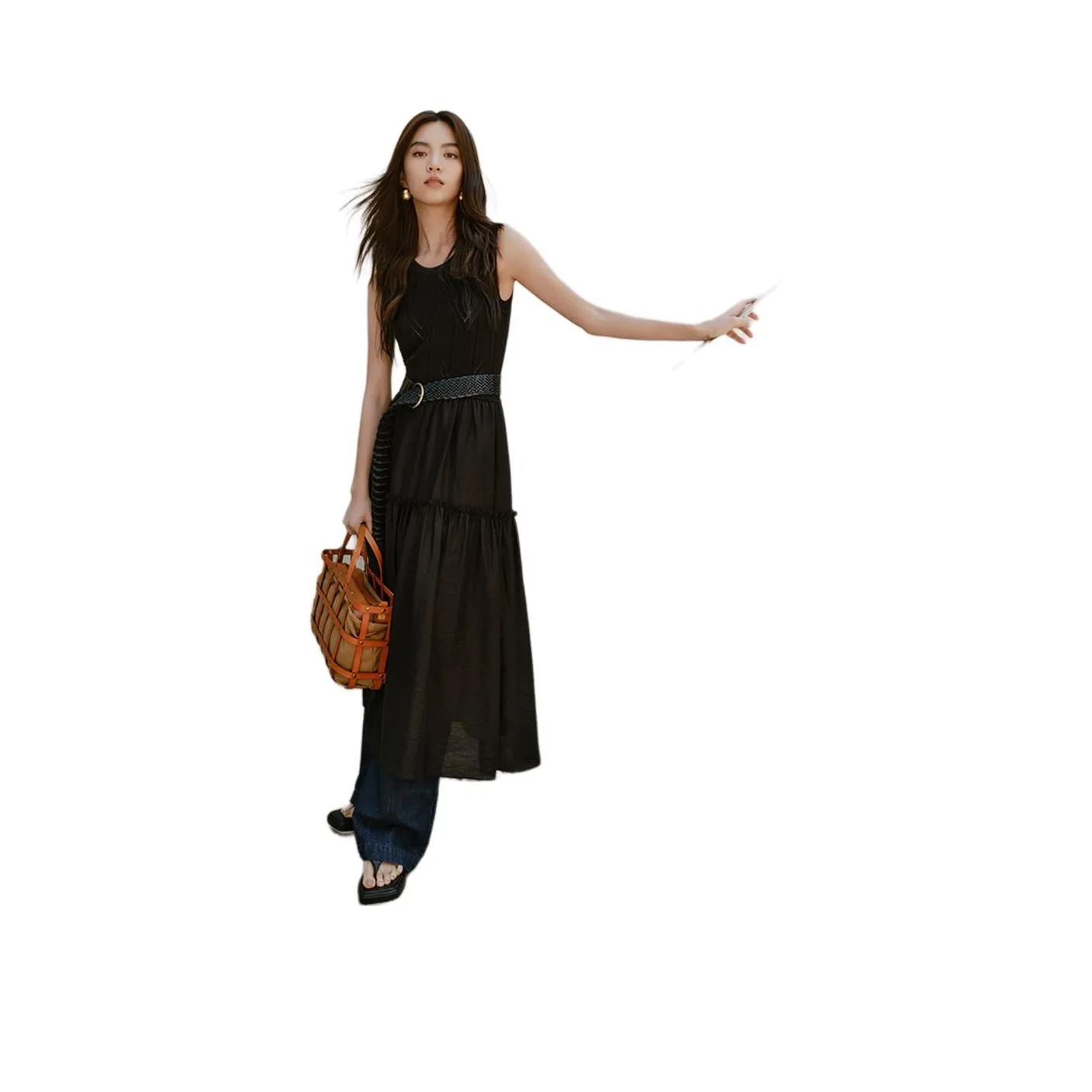 Hopeshow Без рукавов Платье Женское Черное