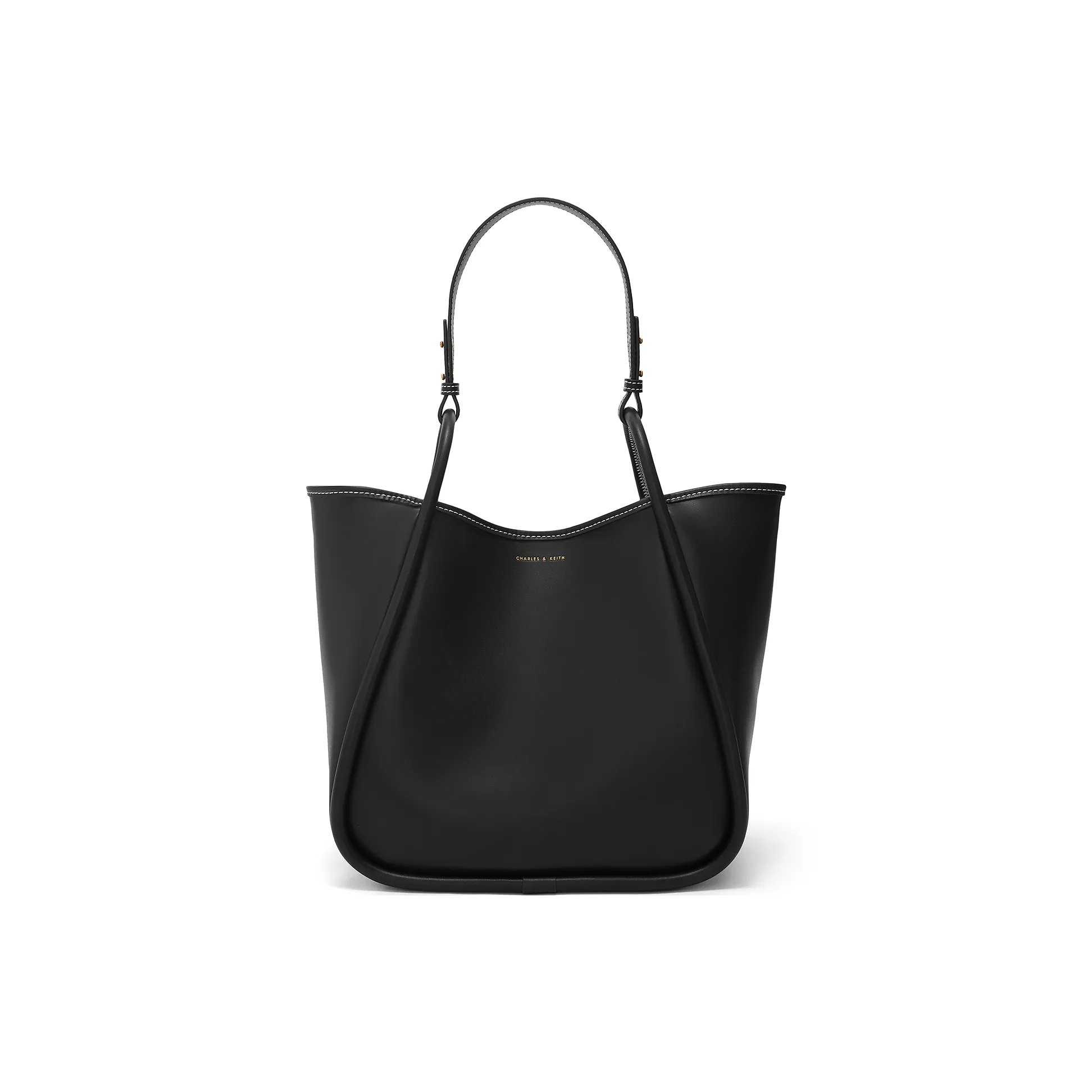 CHARLES KEITH ПУ (полиуретан) Сумка через плечо Большая Женская Кремово-молочный Белый Черный Шоколад