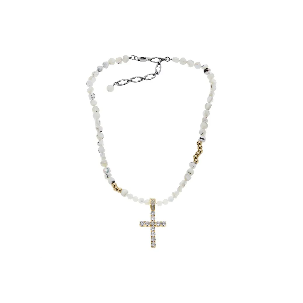 LUXTA Shell Bead Титановая сталь Ожерелье Унисекс Золото