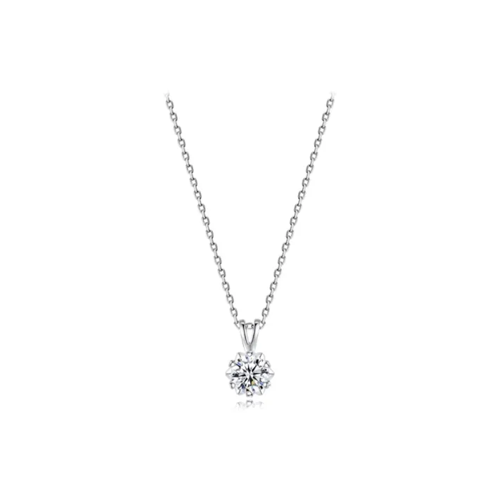 Chongqing Gold Store [One Carat Moissanite]S999 Fine Silver Necklaces Women's