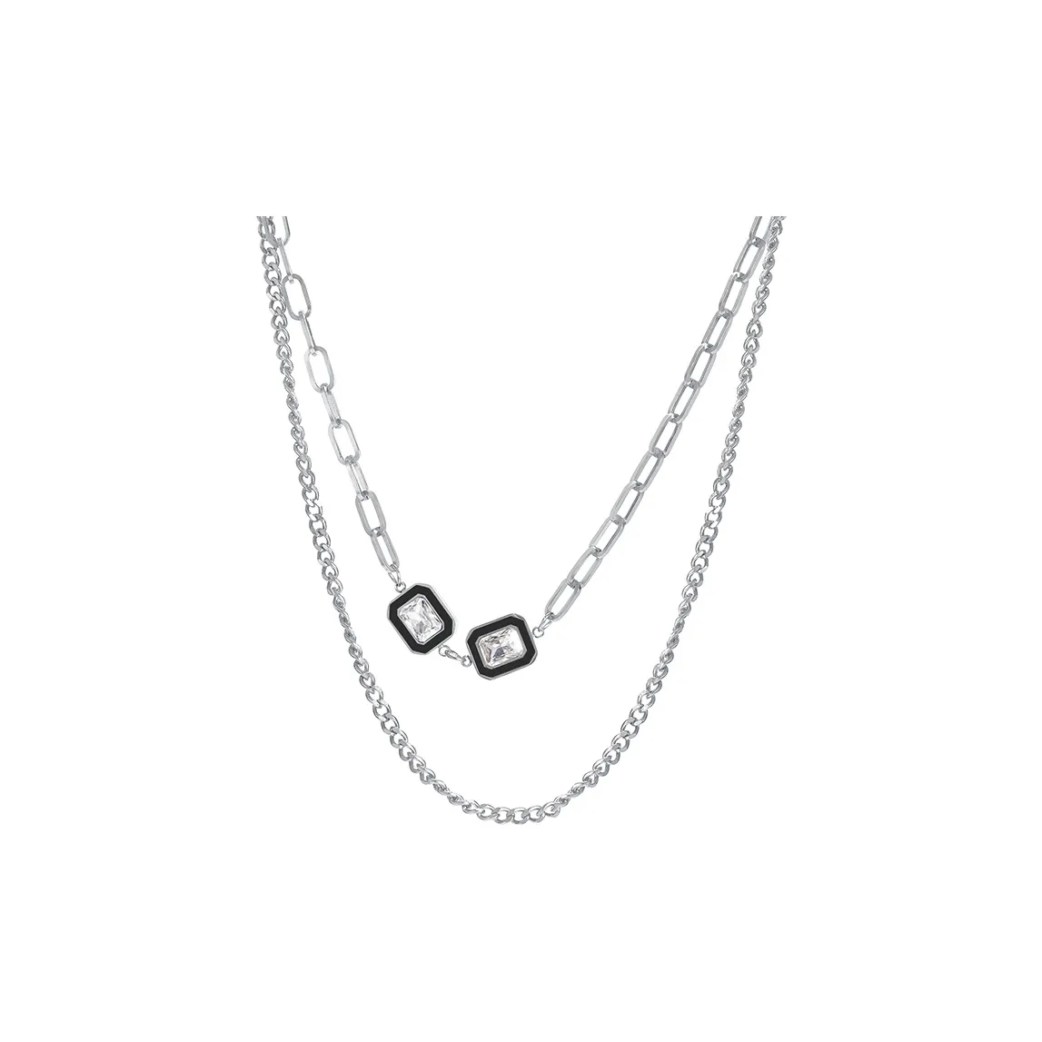 AKAK Титановая сталь Luxe Trendy Versatile Модный Подвеска Для Модных Регулируемая Ключица Мужская