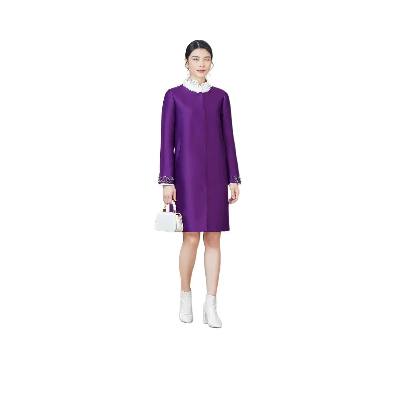 BBLLUUEE Long Sleeved Dress Women's Violet