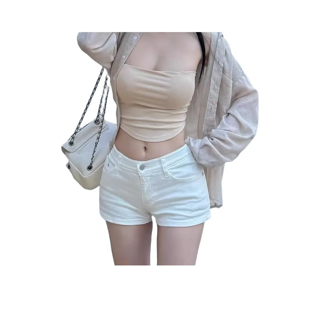 YEARNED Белые Женские Джинсовые Шорты