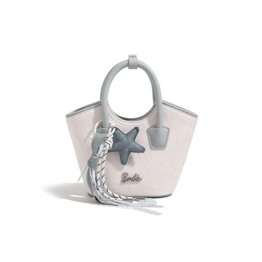 Барби Синтетическая кожа Сумка Женская Белая и Синяя