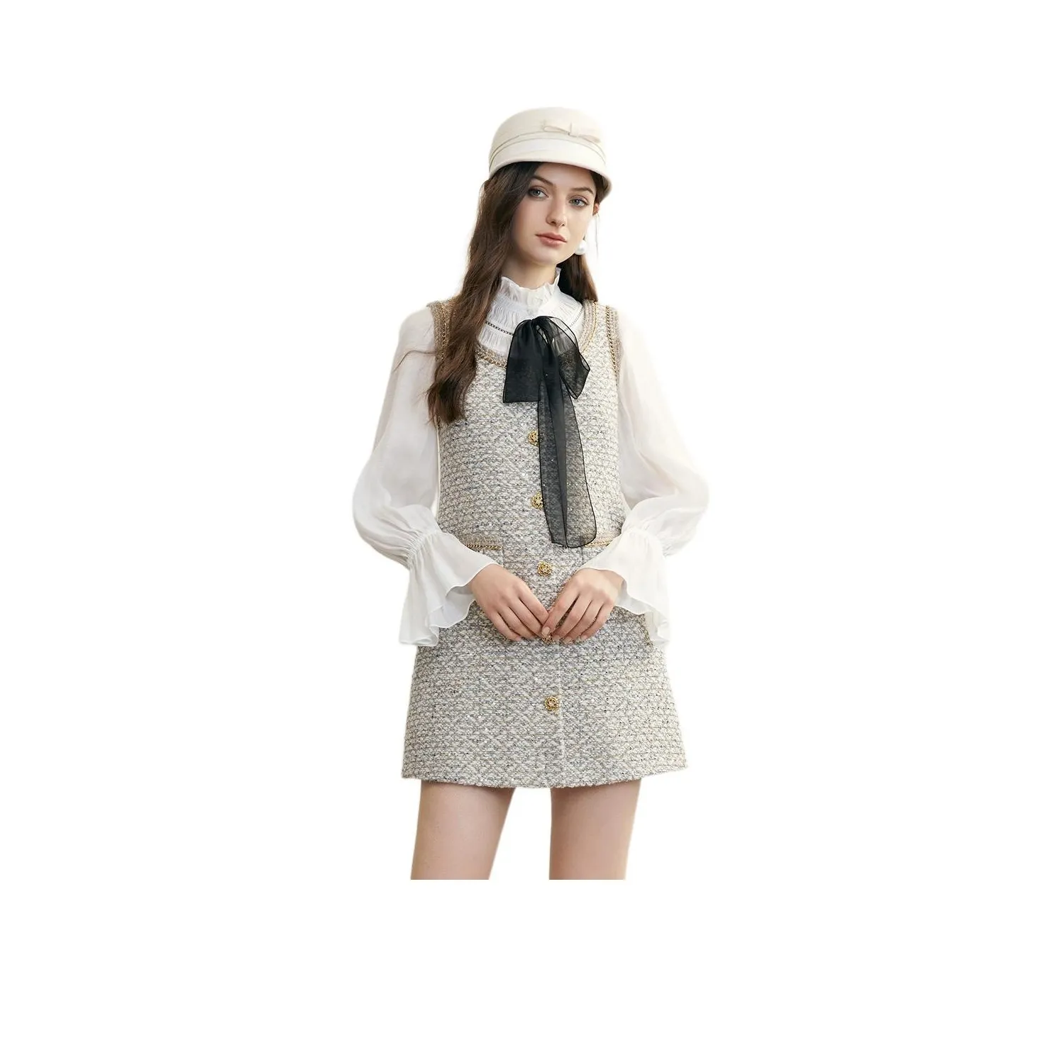 AIVEI Sleeveless Dress Women's Silver Gray