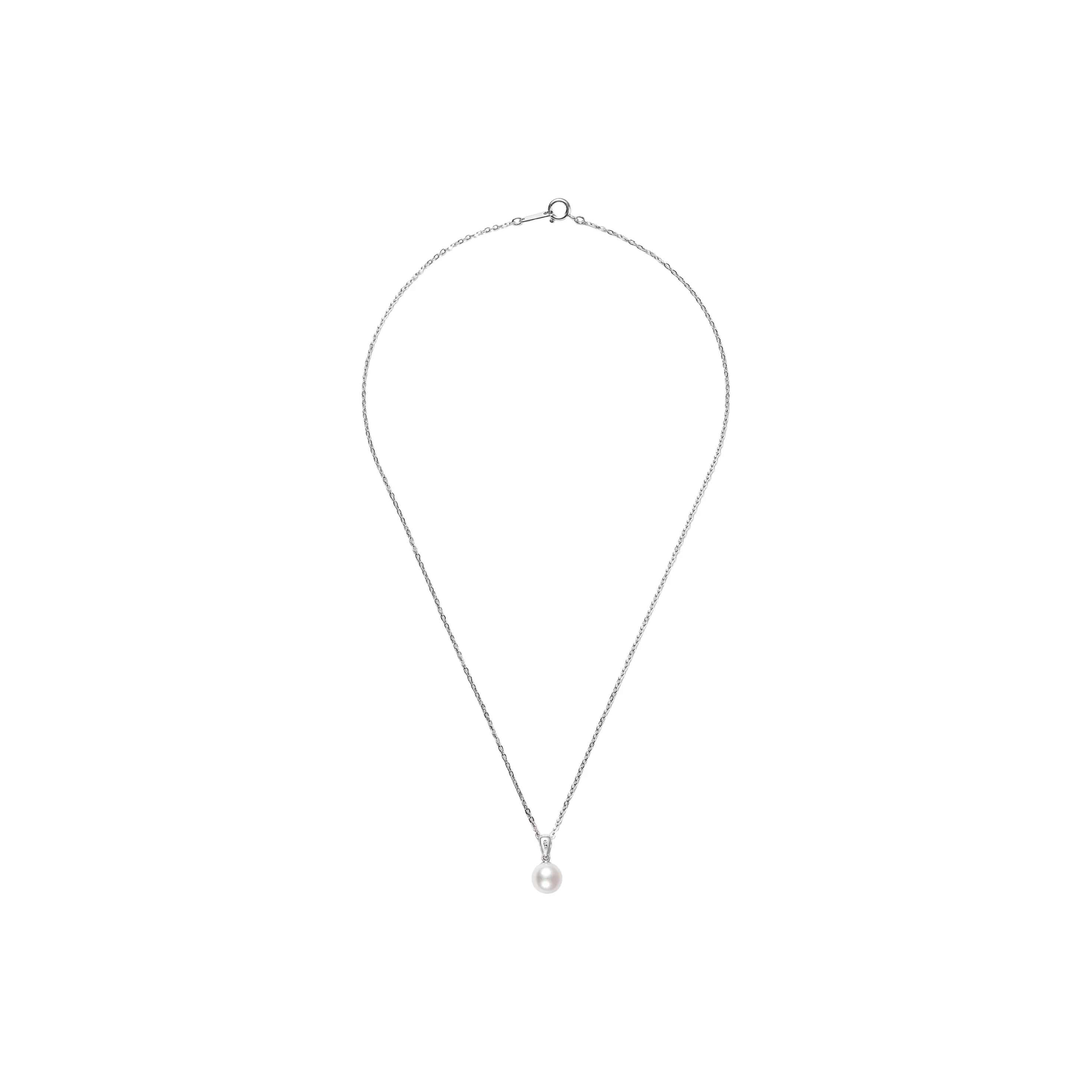 MIKIMOTO Pearl Necklaces Unisex Silver