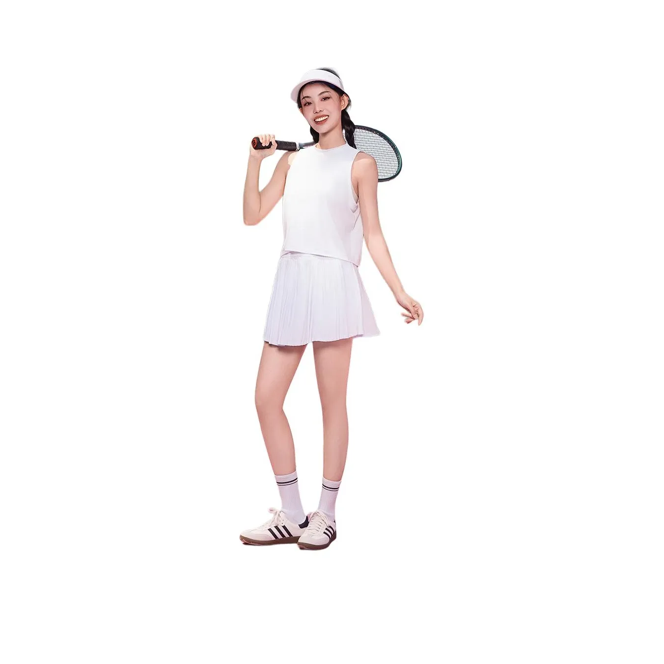 Meesu Чисто белый + Морозно-белый Двухкомпонентный комплект для фитнеса для женщин